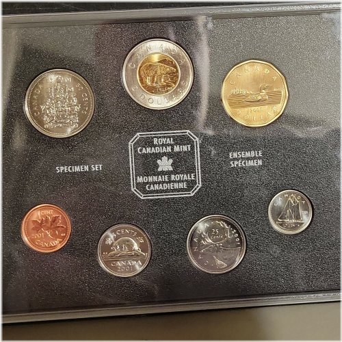 2001 Canadian Specimen Coin Set with Original COA and Packaging