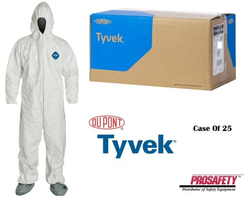 Tyvek Spray Coverall with Hood and Boots by Dupont