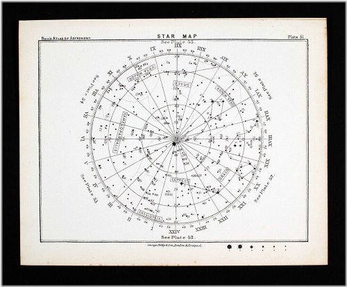 1892 Northern Starry Skies Chart