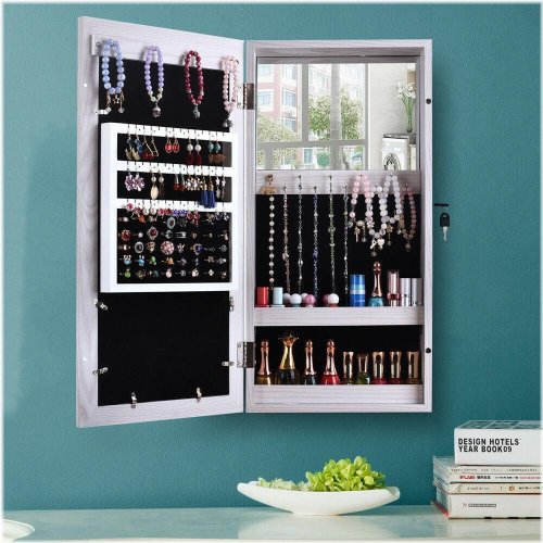 Reflective Wall-Mounted Jewelry Armoire