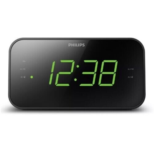 Philips Dual Alarm Clock Radio with FM and Battery Backup