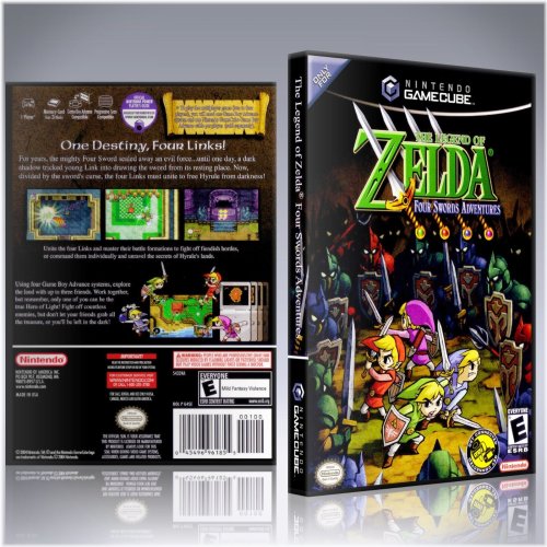 Zelda GameCube Case Replacement with Four Swords Artwork