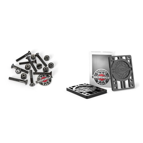 Complete Skateboard Hardware Set with Riser Pads