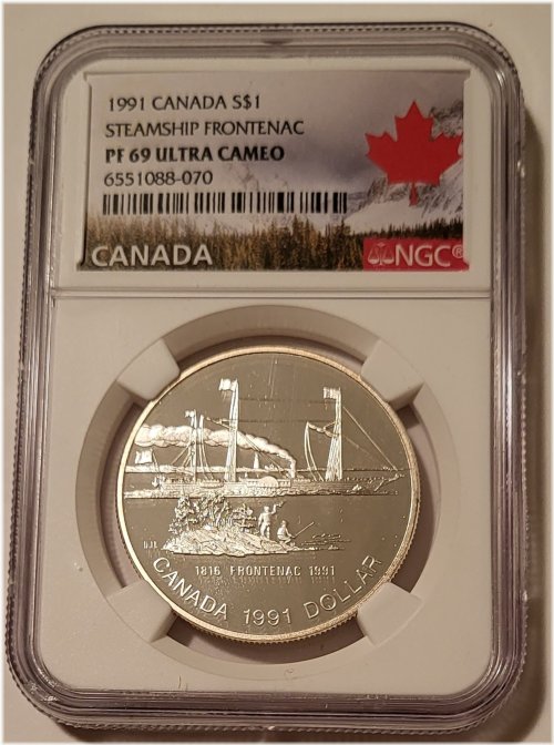 Frontenac Maple Leaf Silver Dollar
