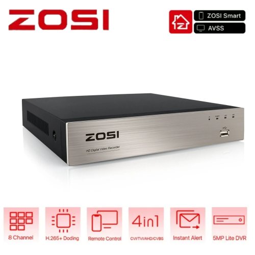 ZOSI Security Recorder 5MP Lite HD DVR - 8 Channel H.265