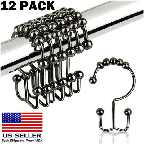 Double Glide Roller Rings - Set of 12 Stainless Steel Hooks