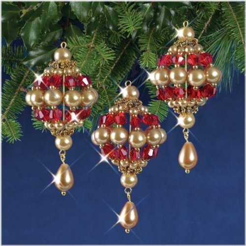 Ruby & Gold Baroque Drops Crystal Ornament Kit
