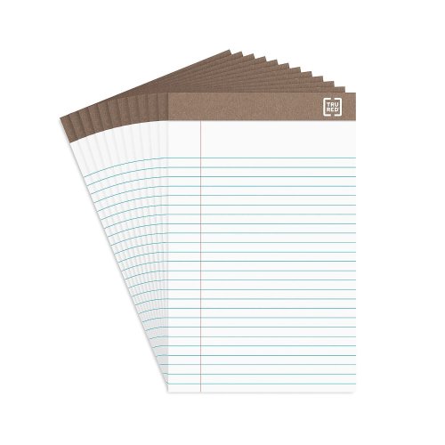 White Narrow Note Pads - 50 Sheets per Pad (Pack of 12)