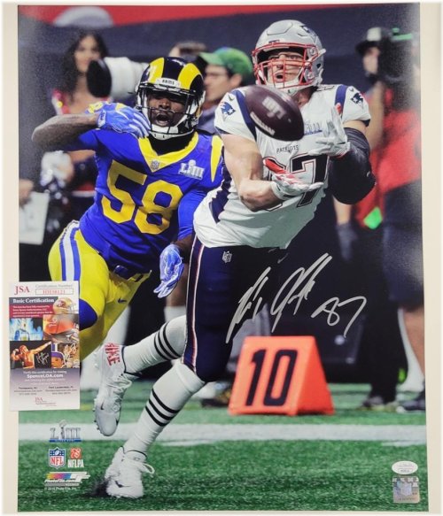 Gronkowski SB LIII Autographed Patriots Photo - JSA Certified