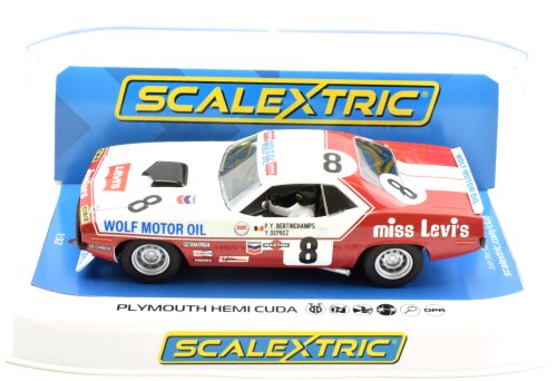 Plymouth Hemi Cuda Slot Car with Lights by Scalextric