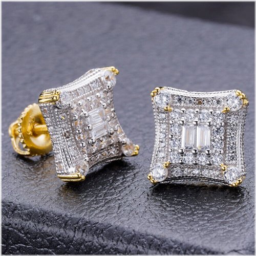 Kite Baguette CZ Earrings for Men