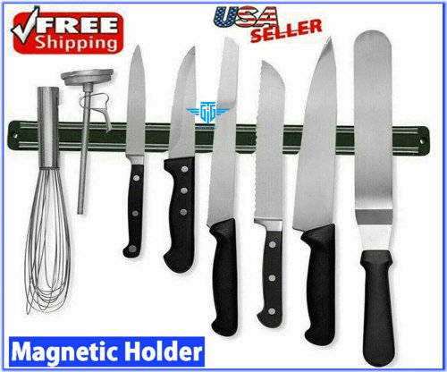 Magnetix Wall Mount Organizer for Kitchen Tools - 13" Strip Bracket for Knives, Scissors, and More