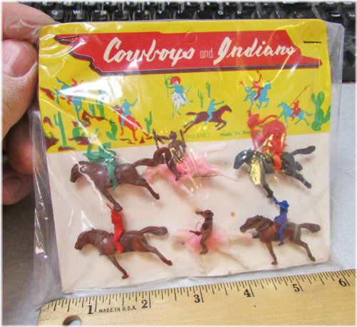 Horseback Heroes: Set of 1960s Cowboys and Native Americans Plastic Toys