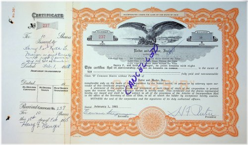 Vintage Akron Dairy Bond Certificate