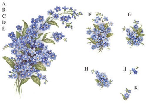 Blue Blossom Ceramic Decals