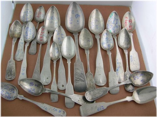 Antique Coin Silver Spoon Collection
