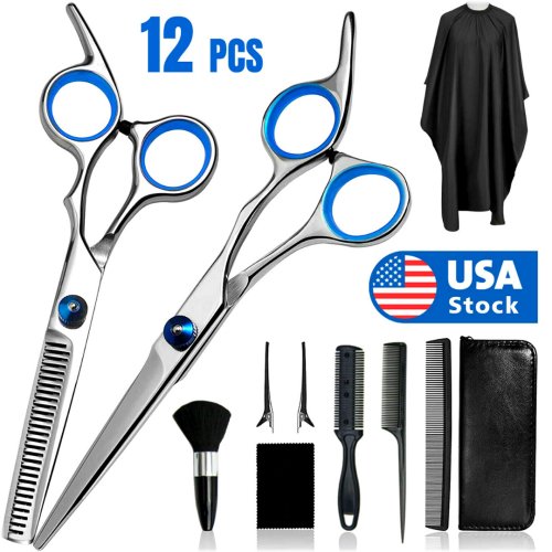 Hair Cutting Professional Scissors Set - 12 Pieces