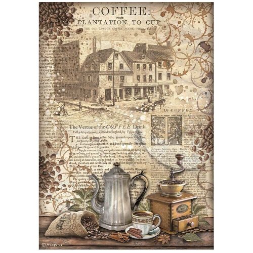 Coffee and Chocolate Grinder Decoupage Rice Paper
