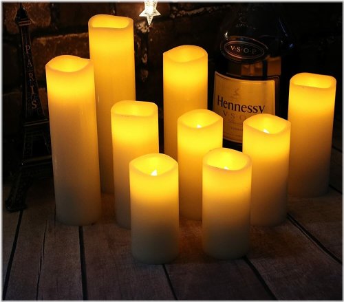 Glowing Flameless Pillar Candle Set