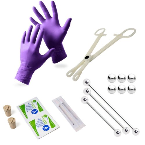 Complete Piercing Set with Tools and Accessories