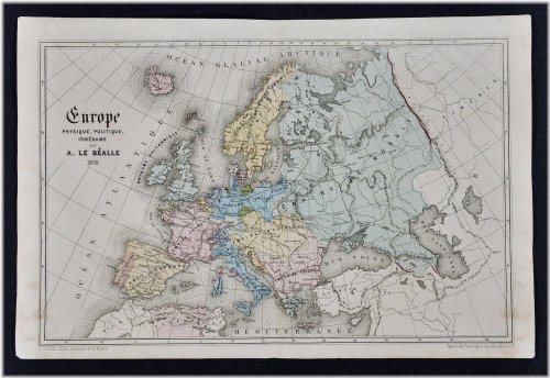 European Cartographic Masterpiece - 1868 Le Bealle Map