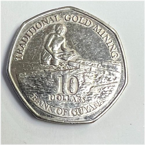 Guyana 2013 10 Dollars Traditional Gold Miner Coin