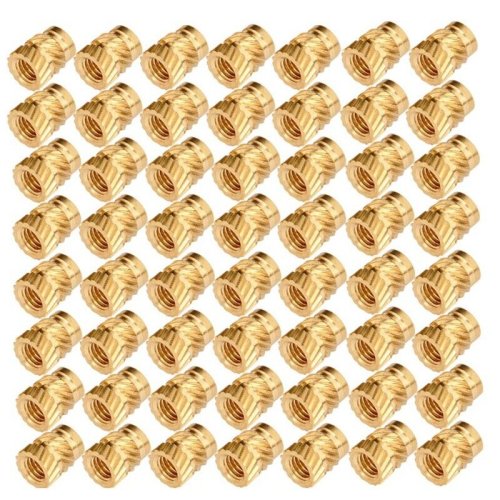 Brass Knurled Heat-Set Inserts - Pack of 100