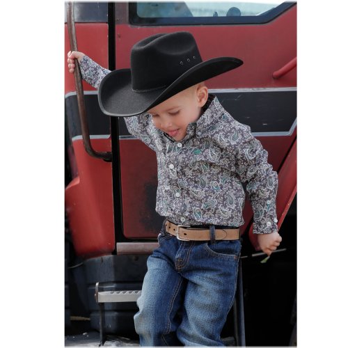 Slate Paisley Button Down Shirt