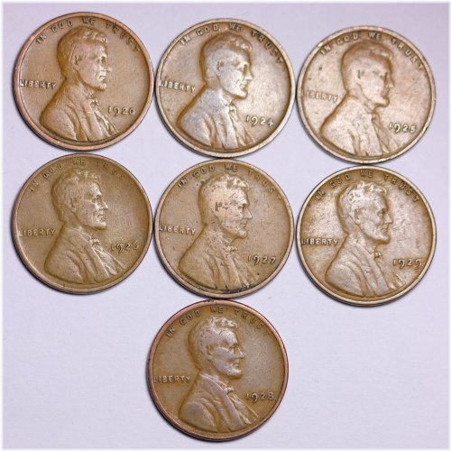 1920's Lincoln Wheat Cent Penny Set