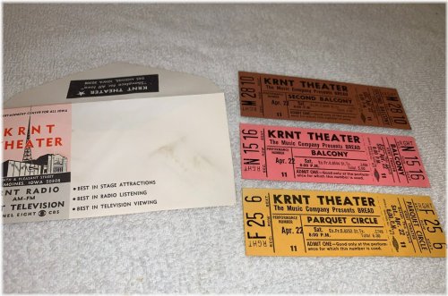 Vintage Folk Concert Tickets with Will Call Envelope from KRNT Theater