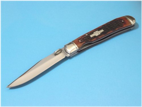 Trapper Linerlock Brown Jigged Bone Folding Knife