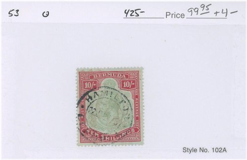 Bermuda Shilling Stamp - Scott Catalog Valued at $425