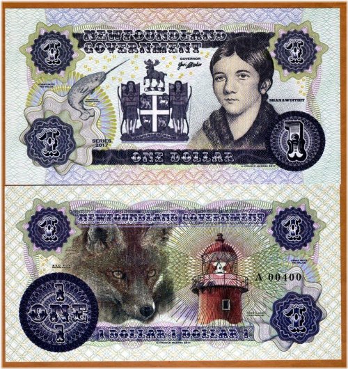 Newfoundland $1 Private Issue 2017 UNC Shanawdithit Fox