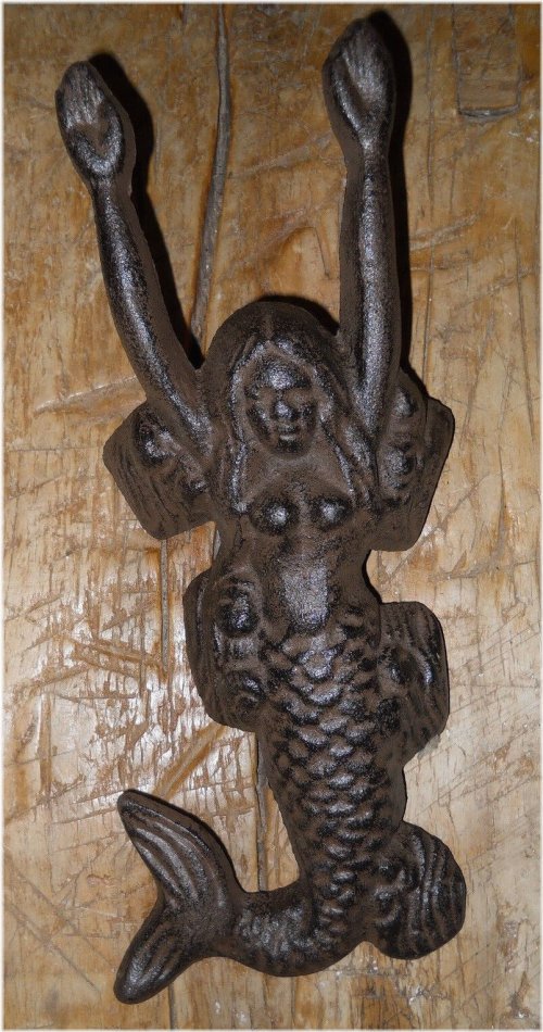 Mermaid Door Stop Boot Jack in Brown Finish