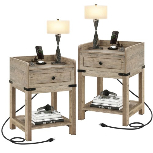 Charger Oak Nightstands