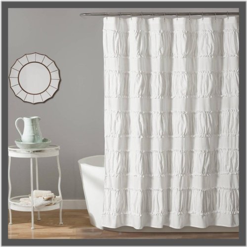 Ruffled White Nova Curtain