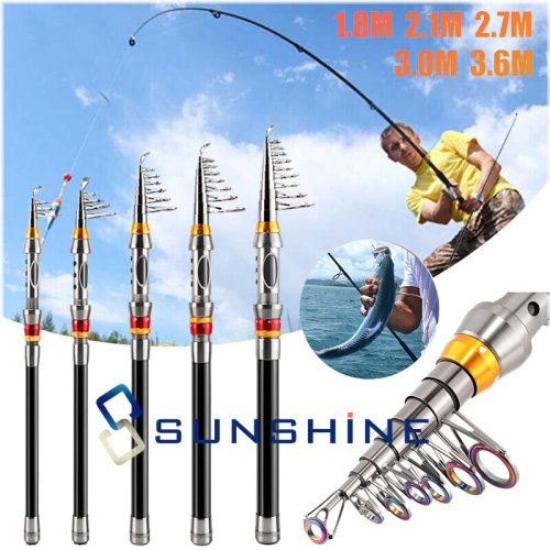 Rainbow Ring Telescopic Carbon Fiber Fishing Rod