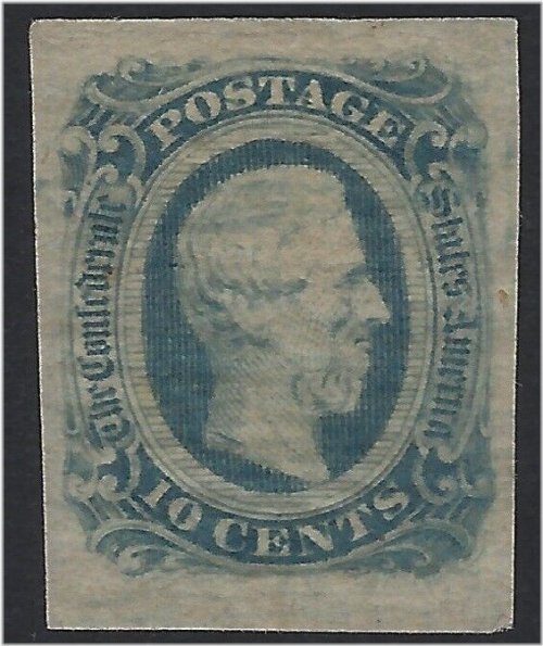 Gray Blue Confederate States Stamp - Mint OG H