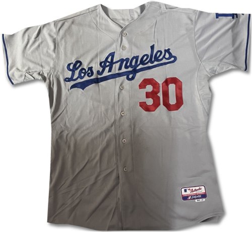 Dodgers Miguel Olivo Authentic Team-Issued Grey Jersey