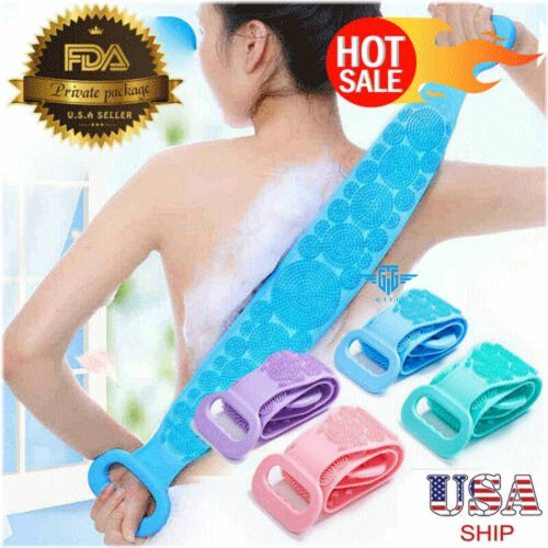 Dual-Sided Silicone Body Scrubber with Exfoliating Bristles