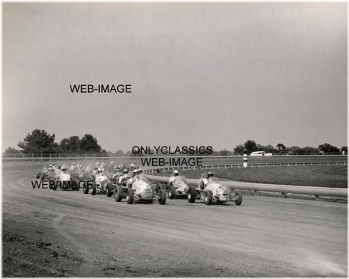 Vintage Racing Photo - DuQuoin Fairgrounds Midget Offy Start