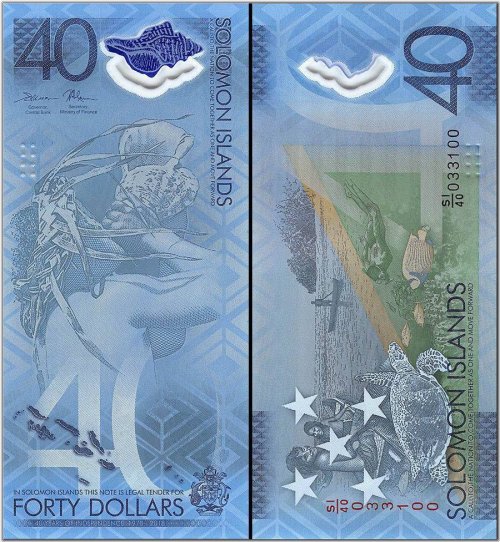 Solomon Islands Commemorative 40 Dollar Polymer Banknote (2018)