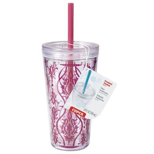 Damask Red Double Wall Tumbler