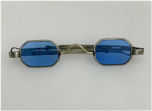 Vintage Blue Tint Eyeglasses with Extending Arms