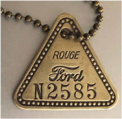 Rouge Glass Factory Brass Tag N2585