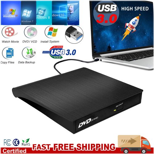 UltraSlim USB 3.0 Optical Disc Drive for Computers