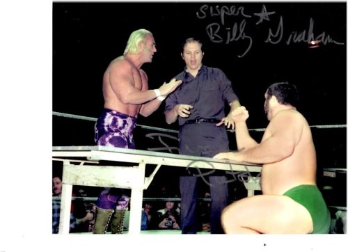 Legends Collide: Dual Signed Wrestling Photo with COA