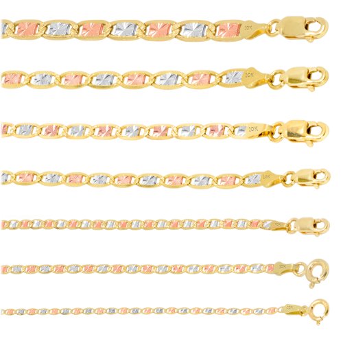 Tri-Color Mariner Chain Necklace