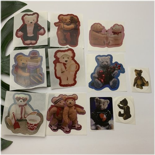 Nostalgic Teddy Bear Sticker Collection