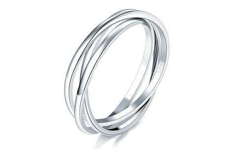 Interlocked Rolling Wedding Band Ring